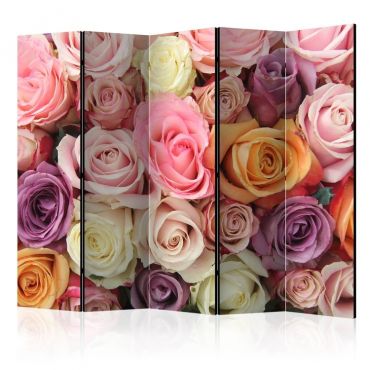 Διαχωριστικό με 5 τμήματα - Pastel roses II [Room Dividers]