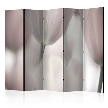 Διαχωριστικό με 5 τμήματα - Tulips fine art - black and white II [Room Dividers]