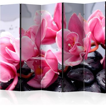 Διαχωριστικό με 5 τμήματα - Orchid flowers with zen stones II [Room Dividers]