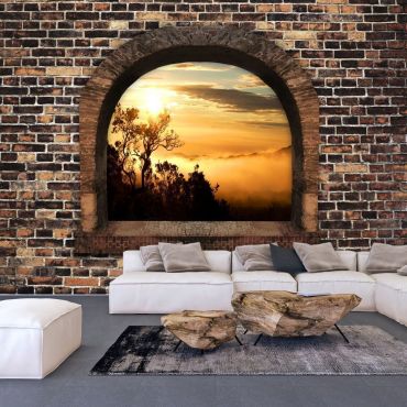 Self-adhesive photo wallpaper - Stony Window. Morning Mist