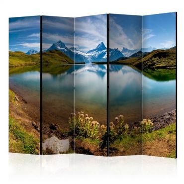 Διαχωριστικό με 5 τμήματα - Lake with mountain reflection, Switzerland II [Room Dividers]