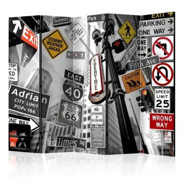 Διαχωριστικό με 5 τμήματα - New York Signs II [Room Dividers]