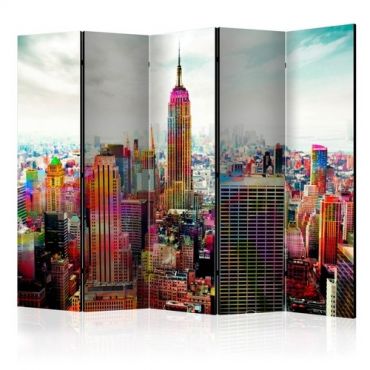 Διαχωριστικό με 5 τμήματα - Colors of New York City II [Room Dividers]