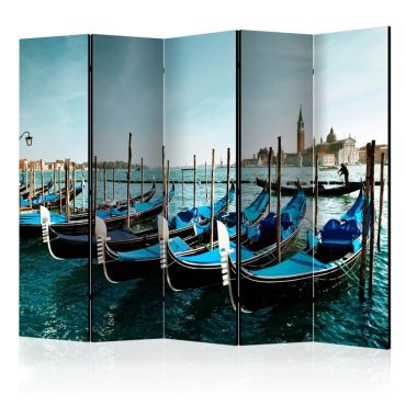 Διαχωριστικό με 5 τμήματα - Gondolas on the Grand Canal, Venice II [Room Dividers]