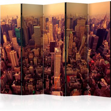 Partition with 5 sections - Bird Eye View Of Manhattan, New York II [Room Dividers]
