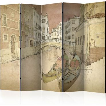5-part divider - Gondolas in Venice II [Room Dividers]