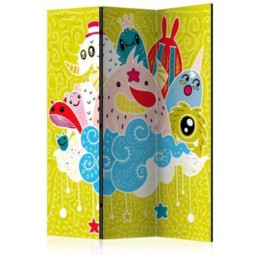 3-partition divider - Happy Creatures [Room Dividers]