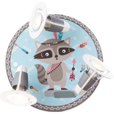 Wall ceiling-lamp Elobra Little Indians Raccoon Oscar Three-light