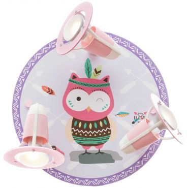 Wall ceiling-lamp Elobra Little Indians Owl Hannah Three-light