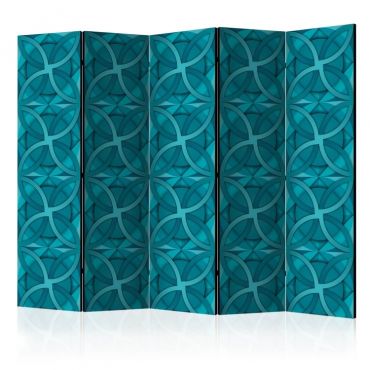 Διαχωριστικό με 5 τμήματα - Geometric Turquoise II [Room Dividers]