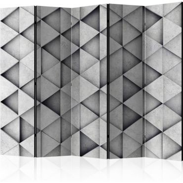 Partition with 5 sections - Gray Triangles II [Room Dividers]
