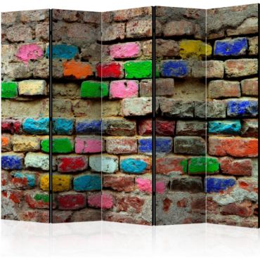 Διαχωριστικό με 5 τμήματα - Colourful Bricks II [Room Dividers]