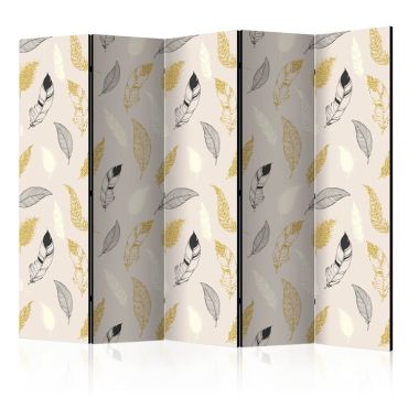 5-part divider - Golden Feathers II [Room Dividers]