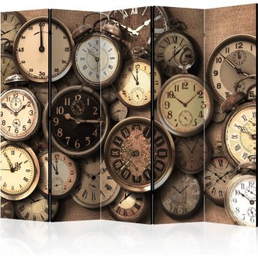 Διαχωριστικό με 5 τμήματα - Old Clocks II [Room Dividers]