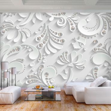 Self-adhesive photo wallpaper - Flowers with Crystals