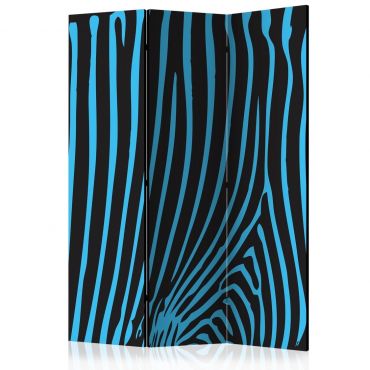 Διαχωριστικό με 3 τμήματα - Zebra pattern (turquoise) [Room Dividers]