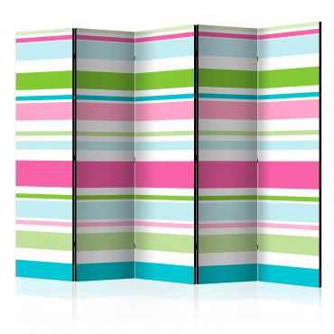 Διαχωριστικό με 5 τμήματα - Bright stripes II [Room Dividers]