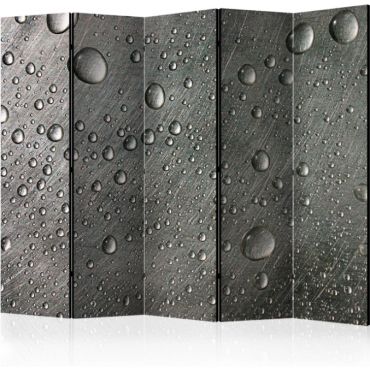 Διαχωριστικό με 5 τμήματα - Steel surface with water drops II [Room Dividers]
