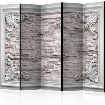 Partition with 5 sections - Brick in the Frame (Beige) II [Room Dividers]