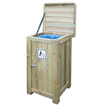 Wooden trash bin