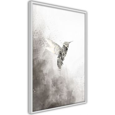Αφίσα - Hummingbird in Shades of Grey