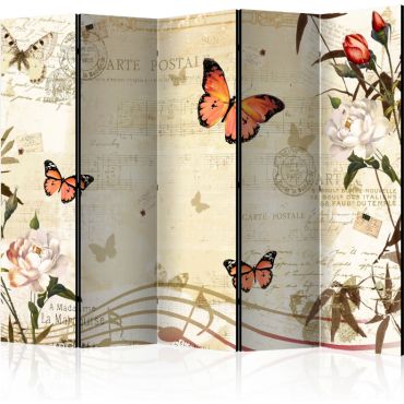 Διαχωριστικό με 5 τμήματα - Melodies of butterflies II [Room Dividers]