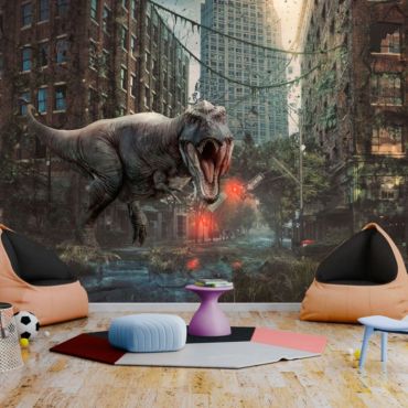 Self-adhesive photo wallpaper - Dinosaur in the City