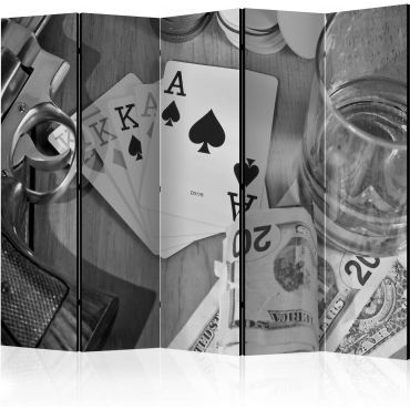 Διαχωριστικό με 5 τμήματα - Cards: black and white II [Room Dividers]