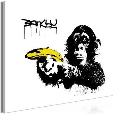 Πίνακας - Banksy: Monkey with Banana (1 Part) Wide