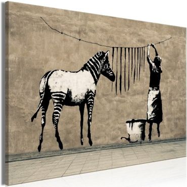 Πίνακας - Banksy: Washing Zebra on Concrete (1 Part) Wide