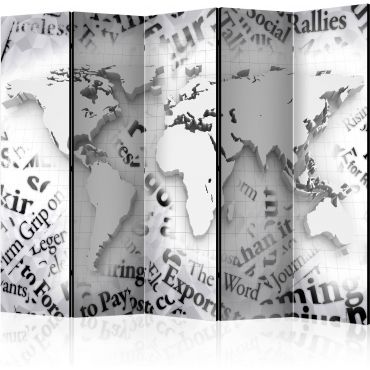 Διαχωριστικό με 5 τμήματα - The world of newspapers II [Room Dividers]