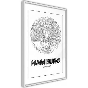 Αφίσα - City Map: Hamburg (Round)