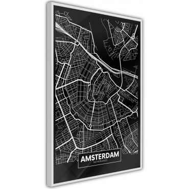 Αφίσα - City Map: Amsterdam (Dark)