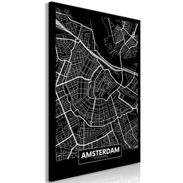 Πίνακας - Dark Map of Amsterdam (1 Part) Vertical