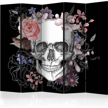 Διαχωριστικό με 5 τμήματα - Skull and Flowers II [Room Dividers]