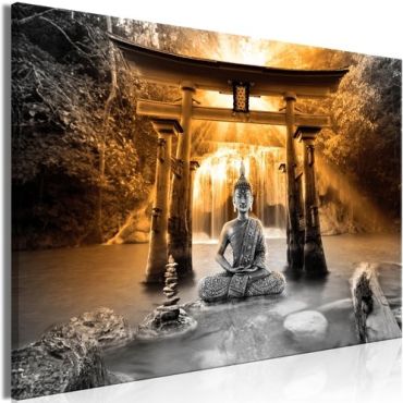 Table - Buddha Smile (1 Part) Wide Orange