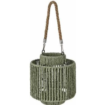 Hanging lantern made of rope and metal