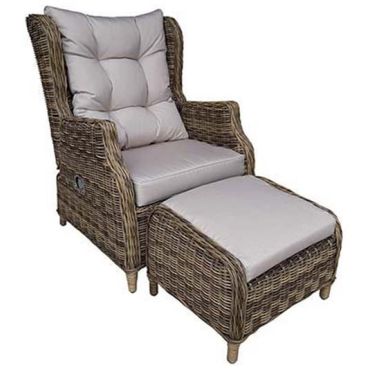 Quote armchair with footrest