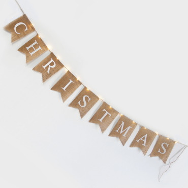 Led mini χριστουγεννιάτικη γιρλάντα Hessian Xmas Flag