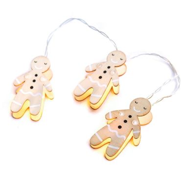 LED λαμπάκια σε σειρά Wooden gingerbread