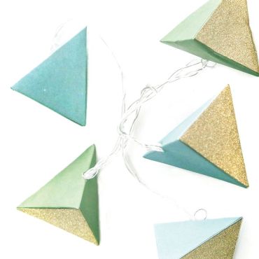 10 LED λαμπάκια σε σειρά Paper green triangle