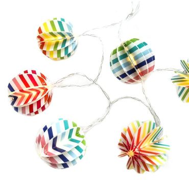 10 LED λαμπάκια σε σειρά Paper multicolor balls