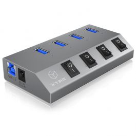 USB 3.0 Hub & φορτιστής 4 θυρών ICY BOX HUB1405 2 σε 1