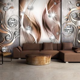 Self-adhesive photo wallpaper - Brown and Diamonds