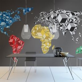 Φωτοταπετσαρία - Map of the World - colorful solids