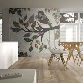 Wallpaper - Tree branch with bird (patchwork)