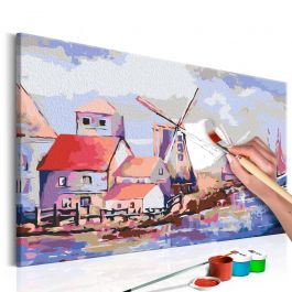 Πίνακας για να τον ζωγραφίζεις - Windmills (Landscape) 60x40