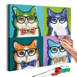 Πίνακας για να τον ζωγραφίζεις - Cats With Glasses 40x40