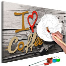 Πίνακας για να τον ζωγραφίζεις - I Love Coffee 60x40