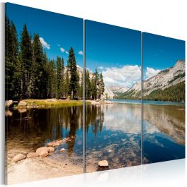 Canvas Print - Mountains, trees and pure lake